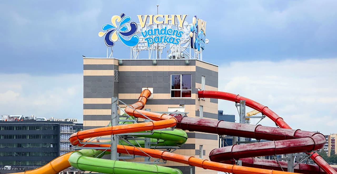 Werbung im Wasserpark „Vichy"