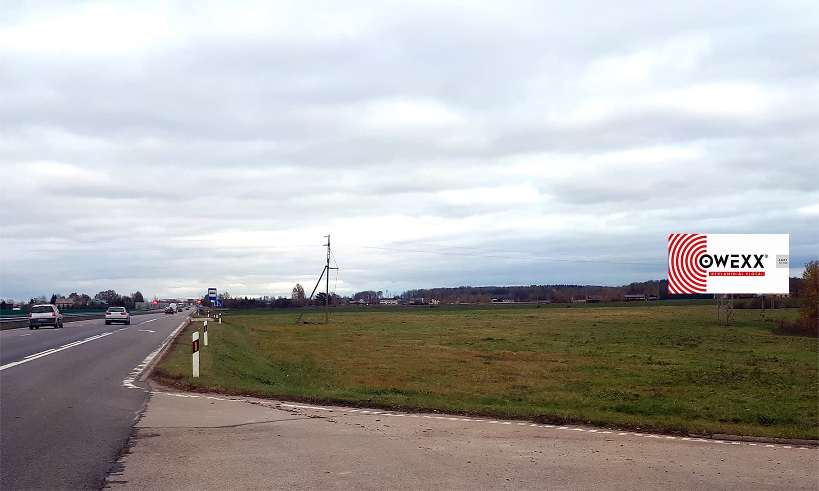 Reklamos stendas Marijampolė - Kaunas, 19 km iki Kauno (dešinėje pusėje)