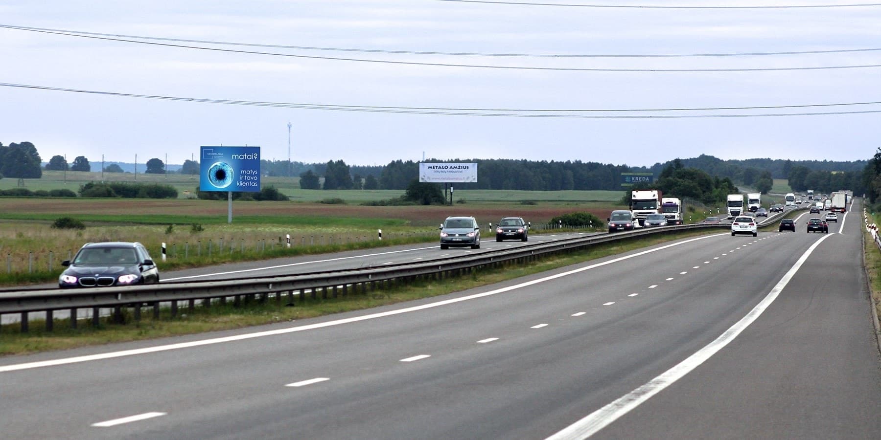 Reklamos stendas Automagistralė A1, Kaunas - Vilnius (kairėje pusėje), 76 km iki Vilniaus — Reklamos stendas Pagrindiniai keliai