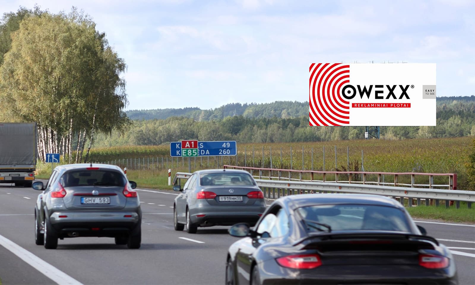 Reklamos stendas Automagistralė A1, Vilnius - Kaunas (dešinėje pusėje), 52,4 km nuo Vilniaus