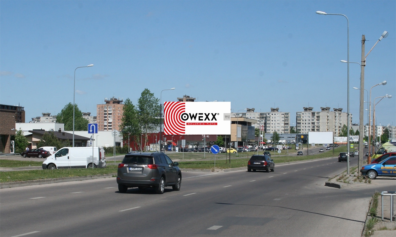 Reklamos stendas Baltų pr, prie PC "BALTAI", Kaunas (A pusė) — Reklamos stendas Kaunas