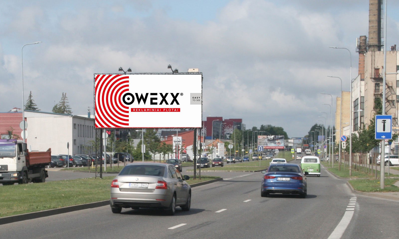 Reklamos stendas Europos pr., prie pastato Nr. 67 (prie "Ratai visiems"), Kaunas (B pusė) — Reklamos stendas Kaunas