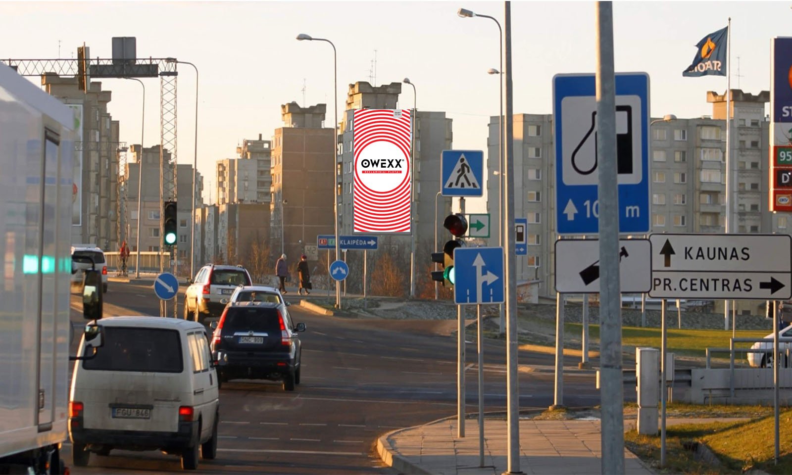 Reklamos stendas Jotvingių g. ir Kuršių g. sankryža, Kaunas