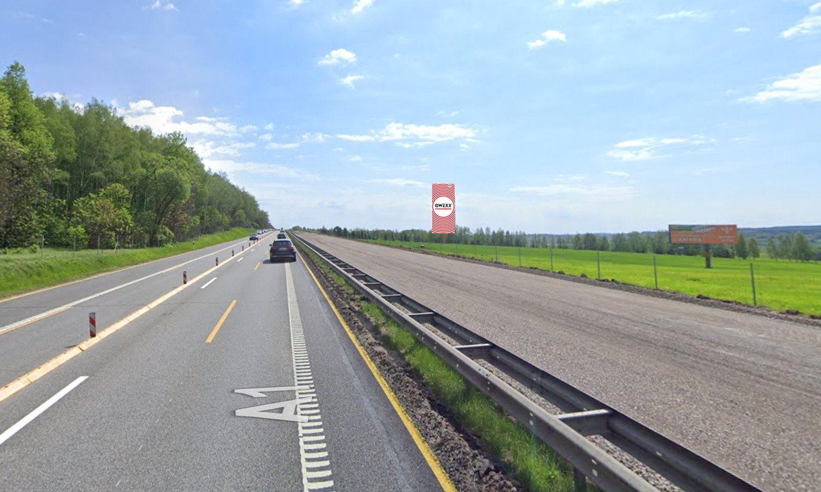Kaunas - Vilnius, 60,05 km iki Vilniaus (dešinėje pusėje) — Reklamos stendas Pagrindiniai keliai