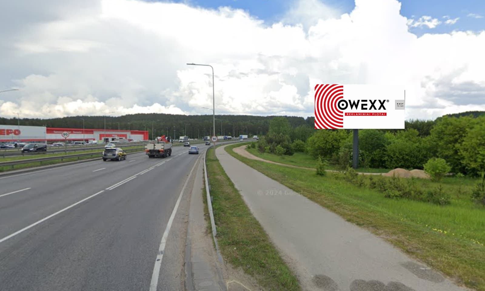 Reklamos stendas Gariūnų g., link Vilniaus, dešinėje gatvės pusėje, Vilnius