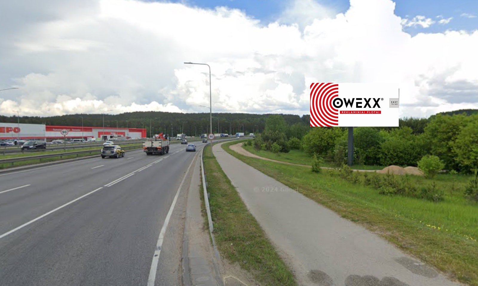 Reklamos stendas Gariūnų g., link Vilniaus, dešinėje gatvės pusėje, Vilnius — Reklamos stendas Vilnius
