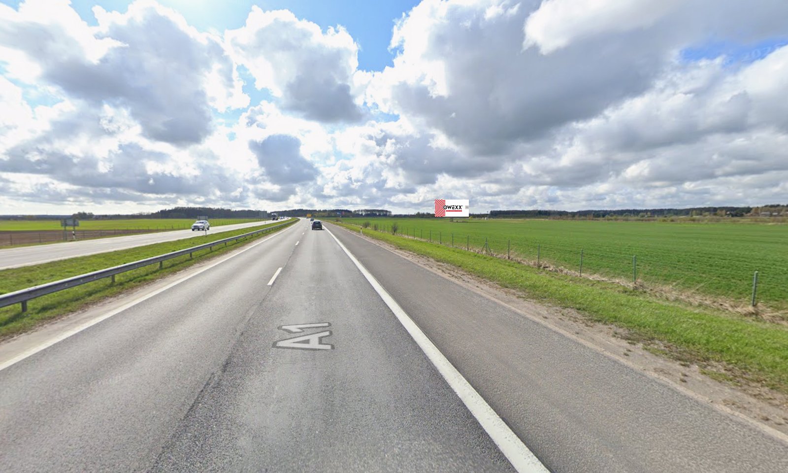 Reklamos stendas, Kaunas–Klaipėda 294km (D pusė) — Reklamos stendas Pagrindiniai keliai