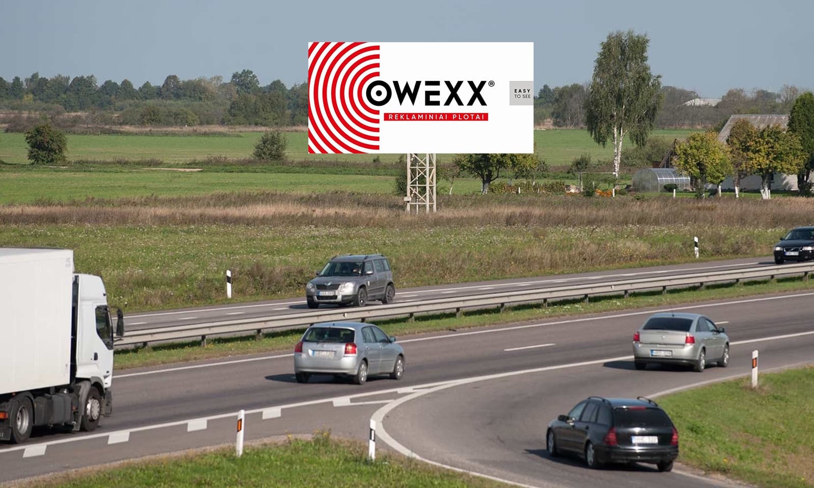 Reklamos stendas Via Baltica kelias, Marijampolė - Kaunas (kairėje pusėje), 5 km nuo Kauno