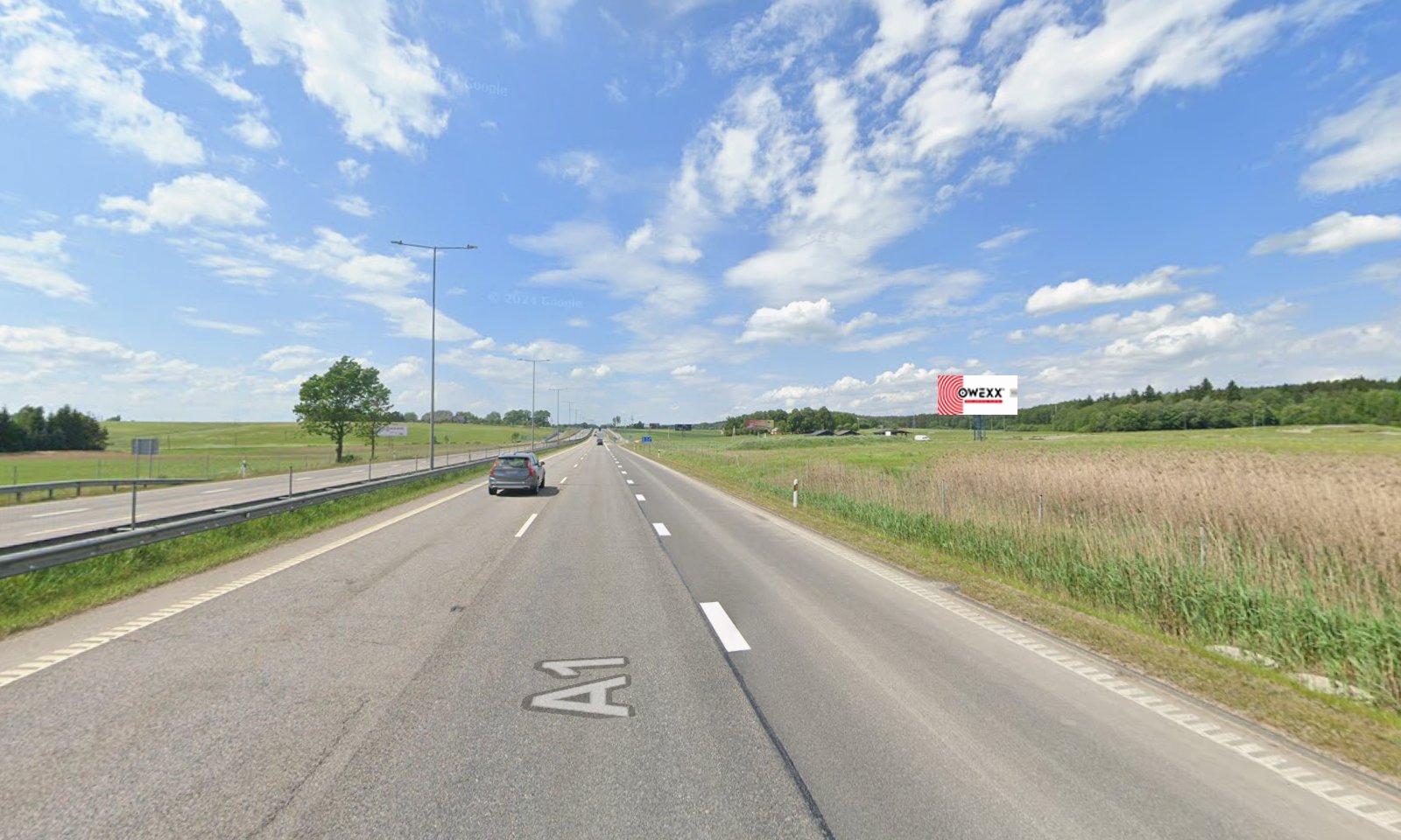 Reklamos stendas, Vilnius–Kaunas 54km (D pusė) — Reklamos stendas Pagrindiniai keliai
