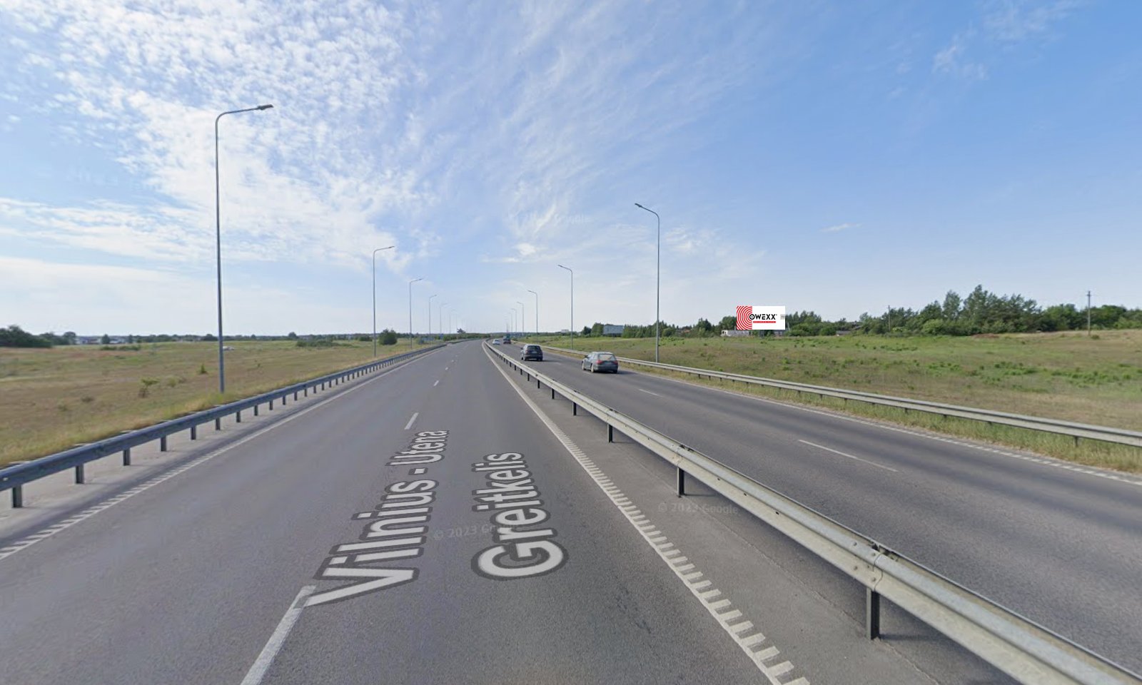Reklamos stendas, Vilnius–Molėtai 13km (D pusė) — Reklamos stendas Pagrindiniai keliai