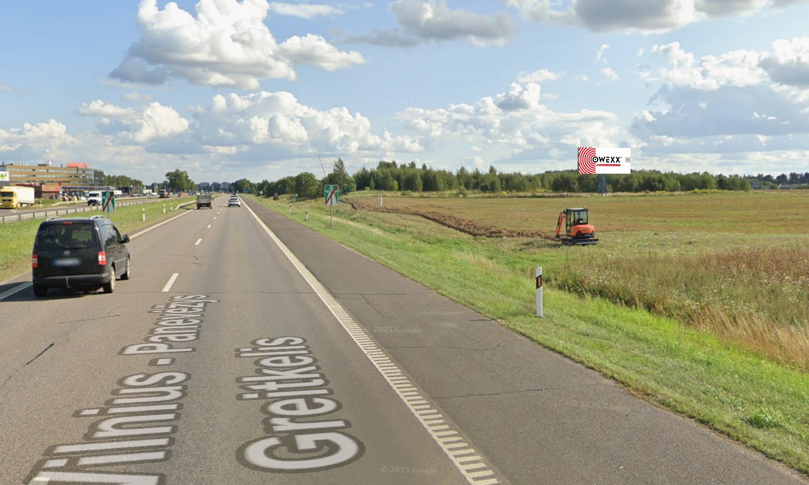 Reklamos stendas, Vilnius–Panevėžys 14km (D pusė) — Reklamos stendas Pagrindiniai keliai