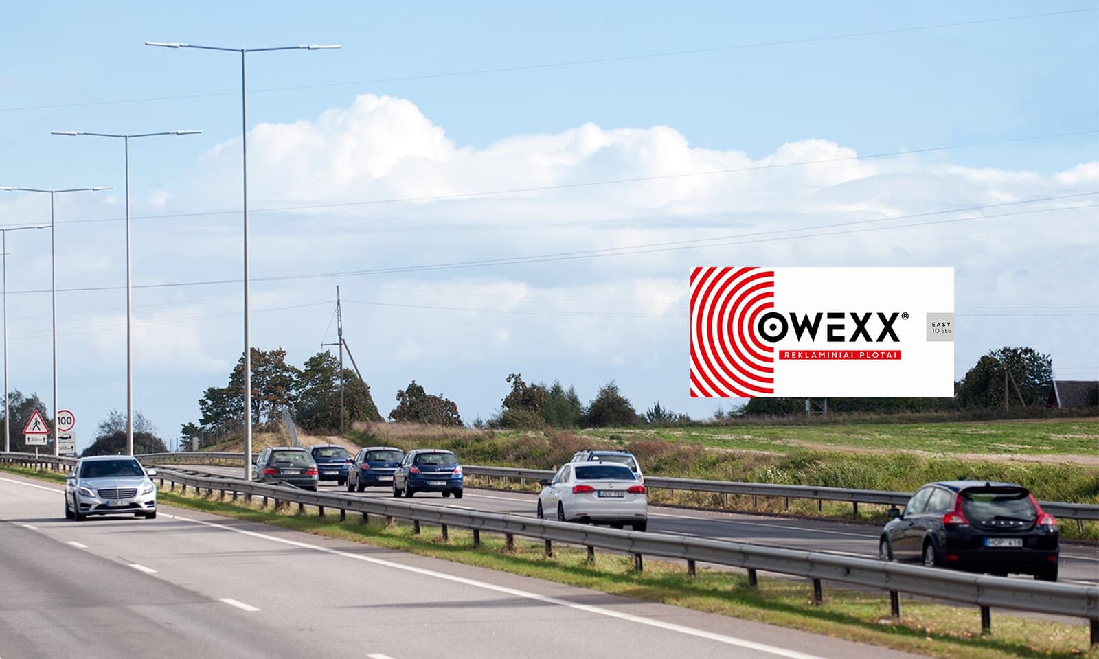 Reklamos stendas Autostrada A1, Vilnius - Kaunas (dešinėje pusėje), 55 km nuo Vilniaus