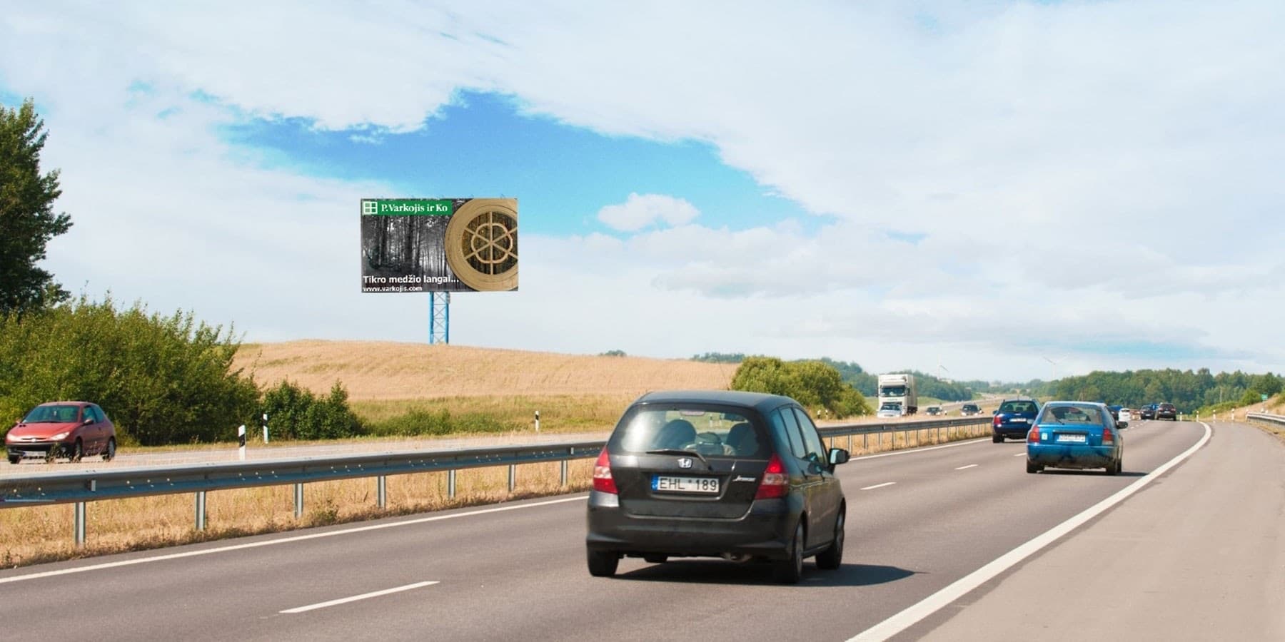 Reklamos stenas Automagistralė A1, Kaunas - Klaipėda (kairėje pusėje), 210 km nuo Vilniaus — Reklamos stendas Pagrindiniai keliai