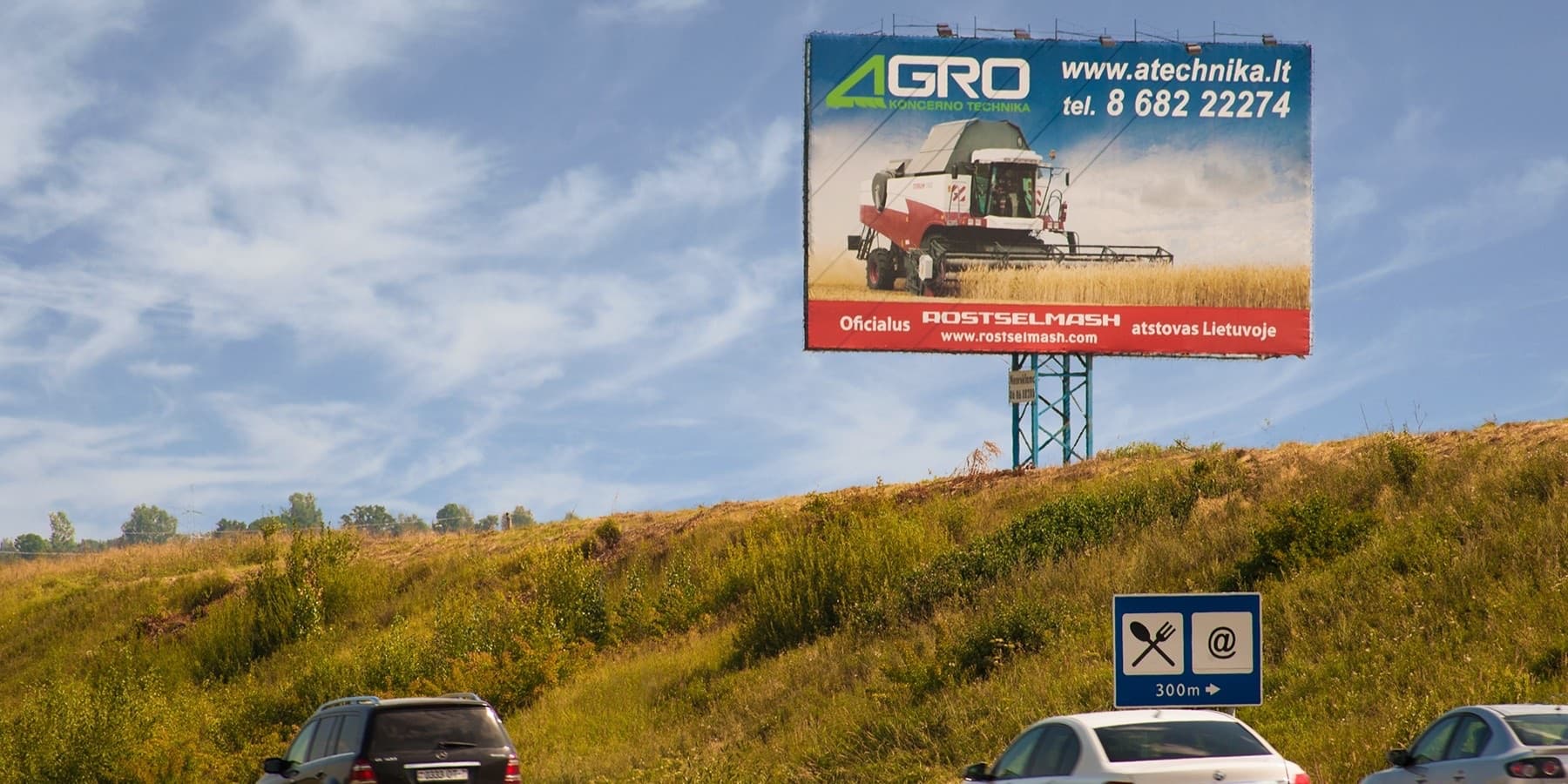 Reklamos stendas Automagistralė A1, Klaipėda - Kaunas, 122 km nuo Vilniaus (dešinėje pusėje) — Reklamos stendas Pagrindiniai keliai