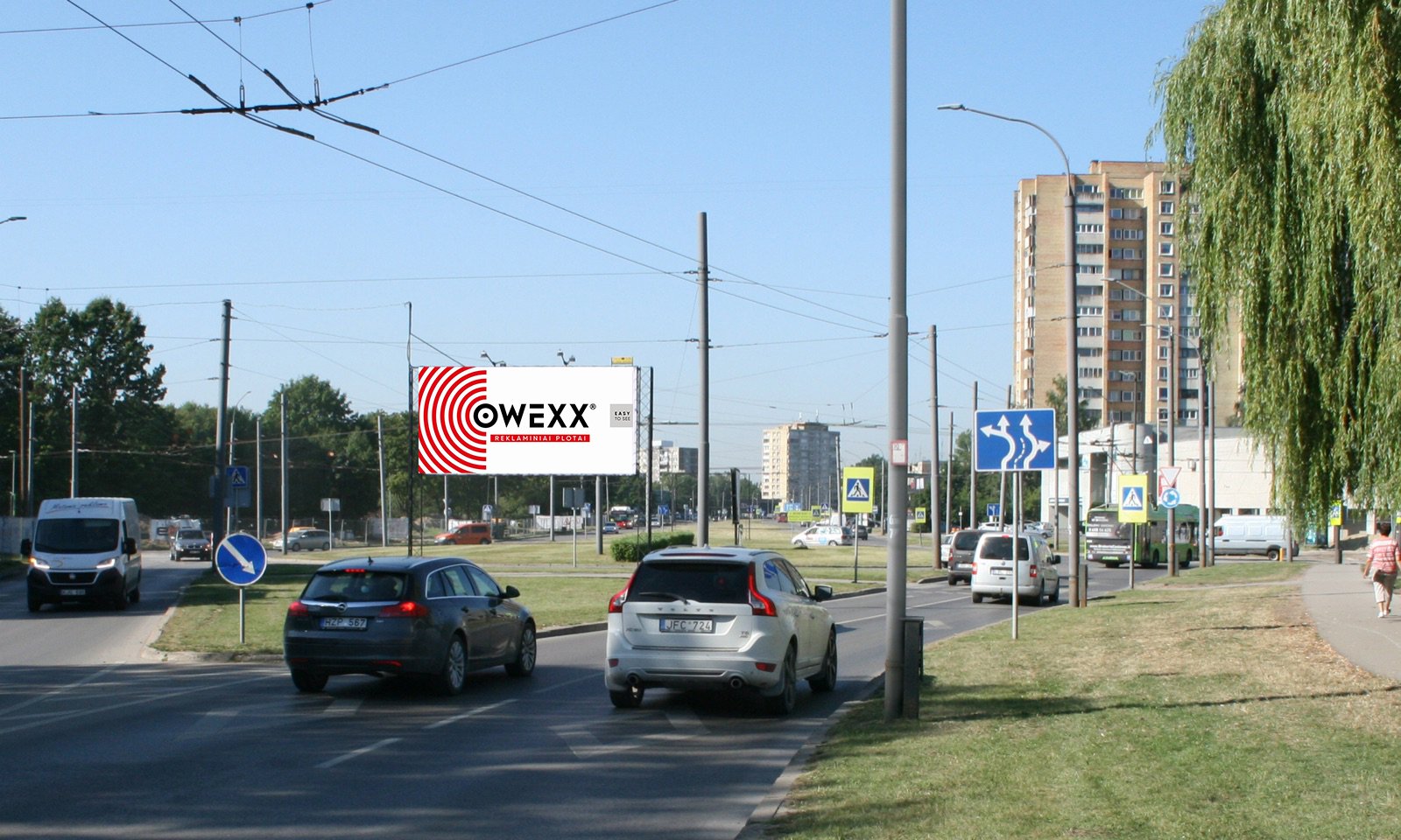 Reklamskylt på V.Krėvės pr., vid korsningen med Kovo 11-osios g. nära hus 51, Kaunas (sida A) — Reklamos stendas Kaunas