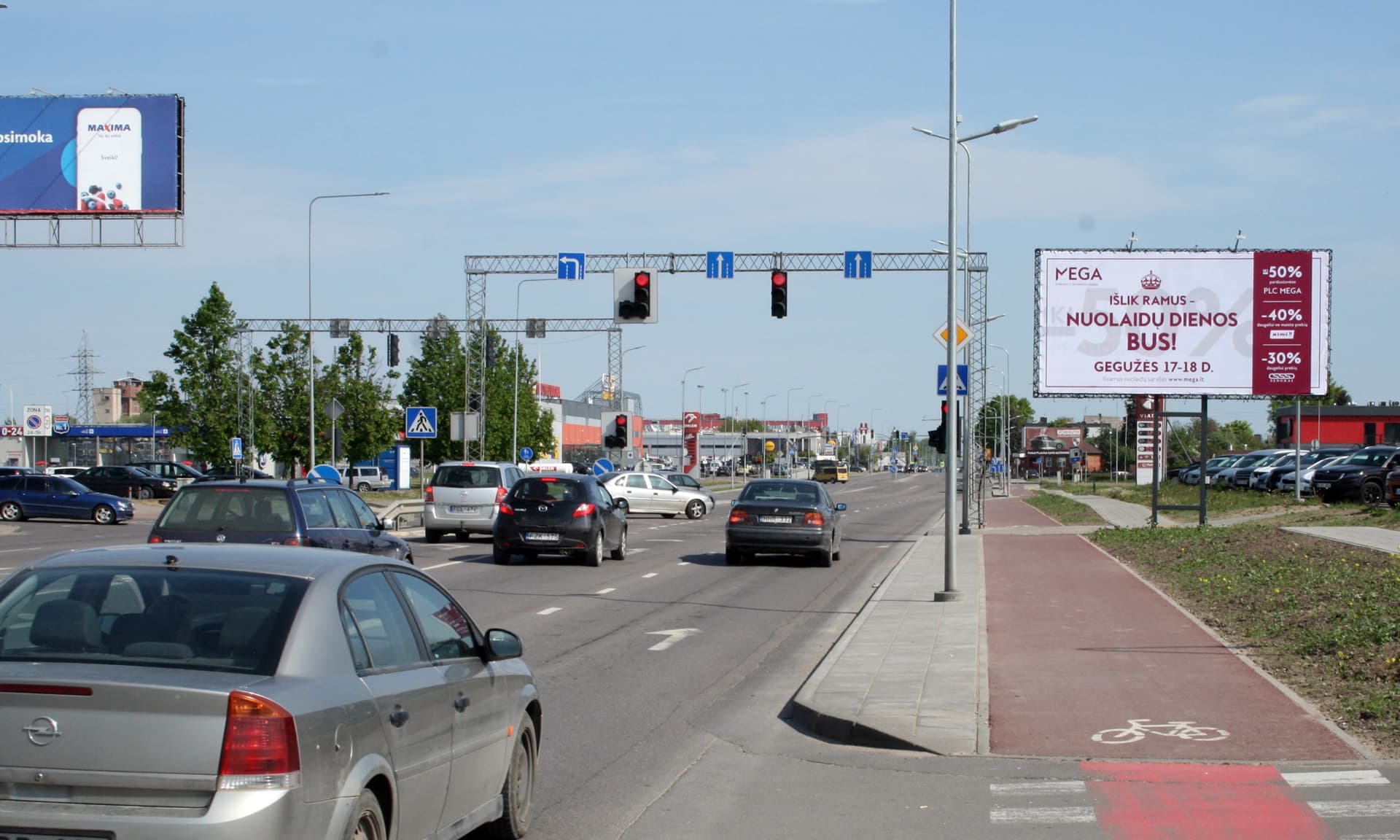 Reklamos stendas Veiverių g., prie PC Maxima bazė, link centro, Kaunas — Reklamos stendas Kaunas