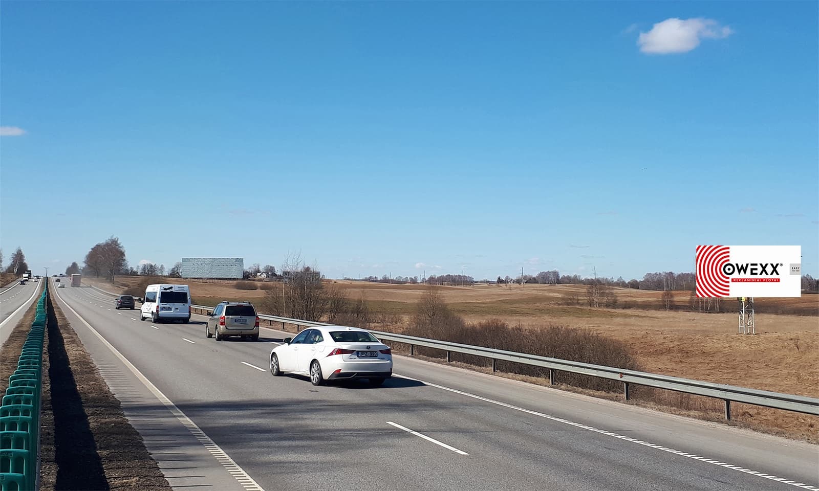 Reklamos stendas Vilnius - Kaunas - Klaipėda, 43 km nuo Vilniaus (dešinėje pusėje)
