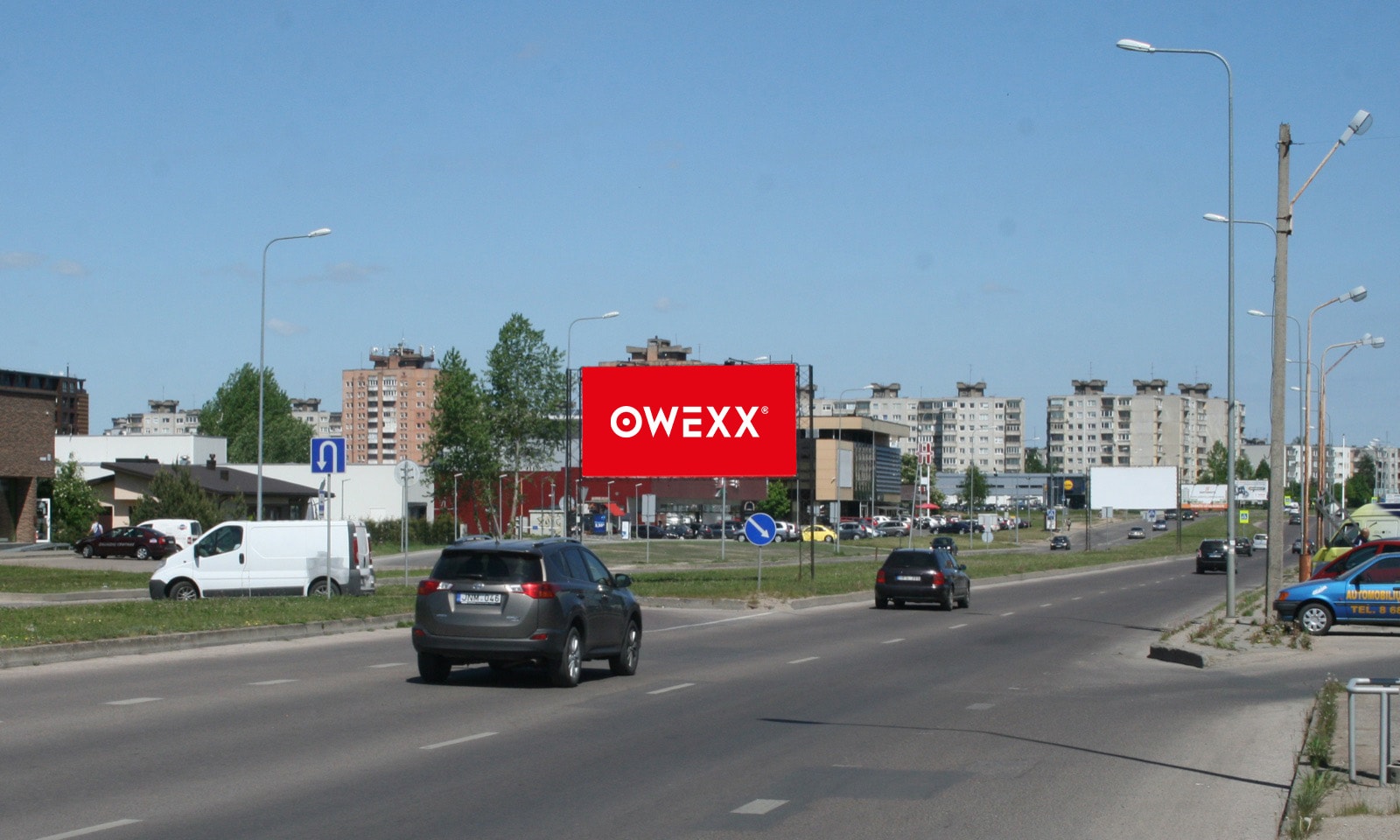 Valla publicitaria en Baltų pr, junto al CC "BALTAI", Kaunas (lado A) — Valla publicitaria Kaunas