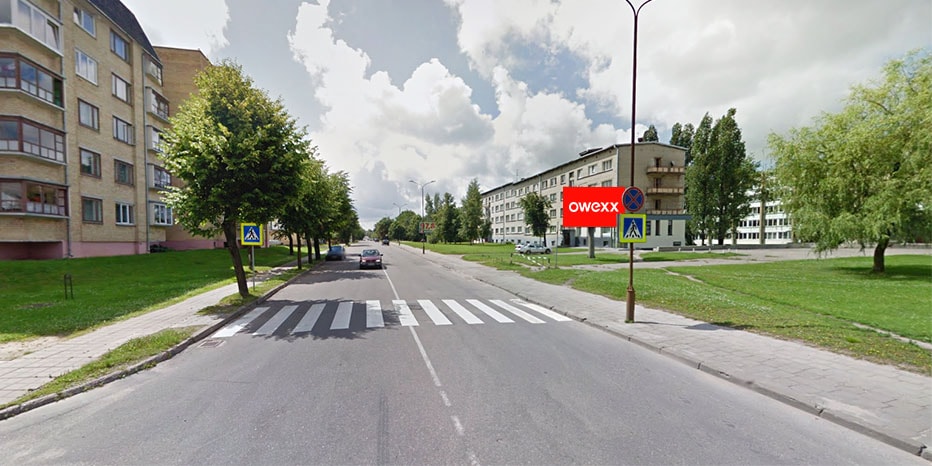 Reklamos stendas J. Basanavičiaus g. ir Grafo Zubovo g. sankirta (link centro), Šiauliai — Reklamos stendas Šiauliai