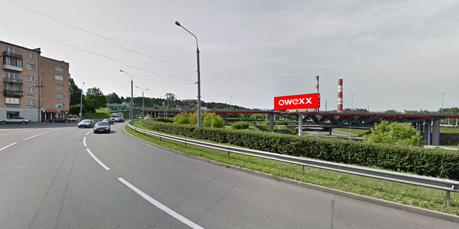 Reklamos stendas Savanorių, Laisvės ir Geležinio Vilko žiedas, Savanorių pr. nuo miesto centro — Mainosteline Vilnius