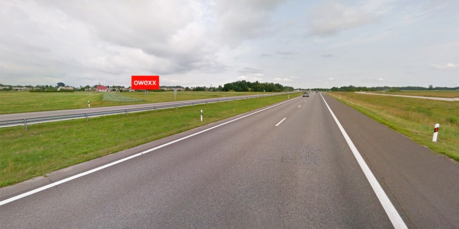 Reklamos stendas A1, Klaipėda – Kaunas – Vilnius, 198 km iki Vilniaus (kairėje pusėse) — Mainosteline Pagrindiniai keliai
