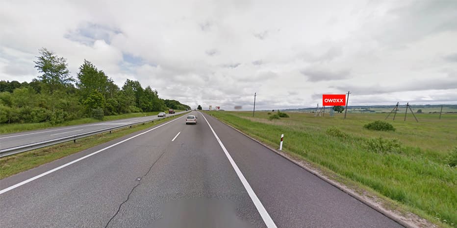Reklamos stendas Klaipėda - Kaunas - Vilnius, 249,6 km nuo Klaipėdos (dešinėje pusėje)
