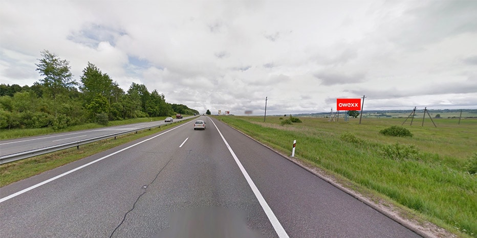 Reklamos stendas Klaipėda - Kaunas - Vilnius, 249,6 km nuo Klaipėdos (dešinėje pusėje) — Reklamos stendas Pagrindiniai keliai