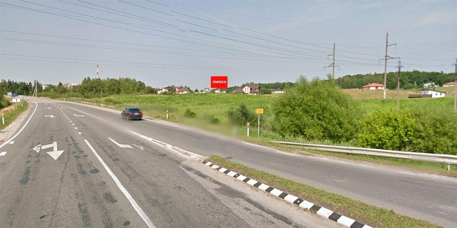 Reklamný pútač na križovatke ulíc Punsko g. a Santaikos g., Alytus — Reklamný panel Alytus