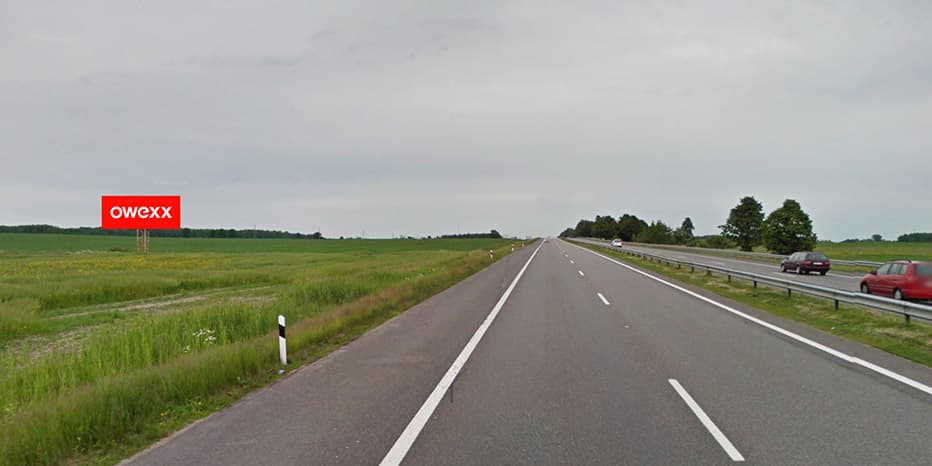 Kaunas - Vilnius, 73 km tot Vilnius (linkerkant)