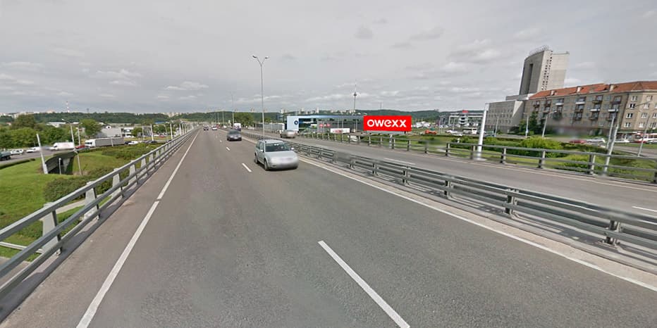 Werbestandort Savanorių, Kreisverkehr Laisvės und Geležinio Vilko, Savanorių pr. Richtung Stadtzentrum, Vilnius