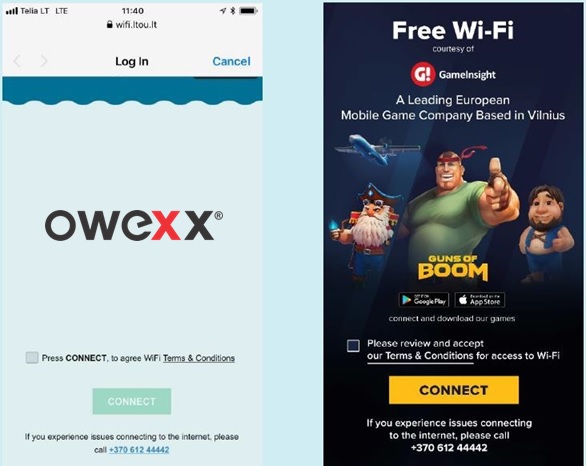 Wi-Fi baneris — Palangos oro uostas