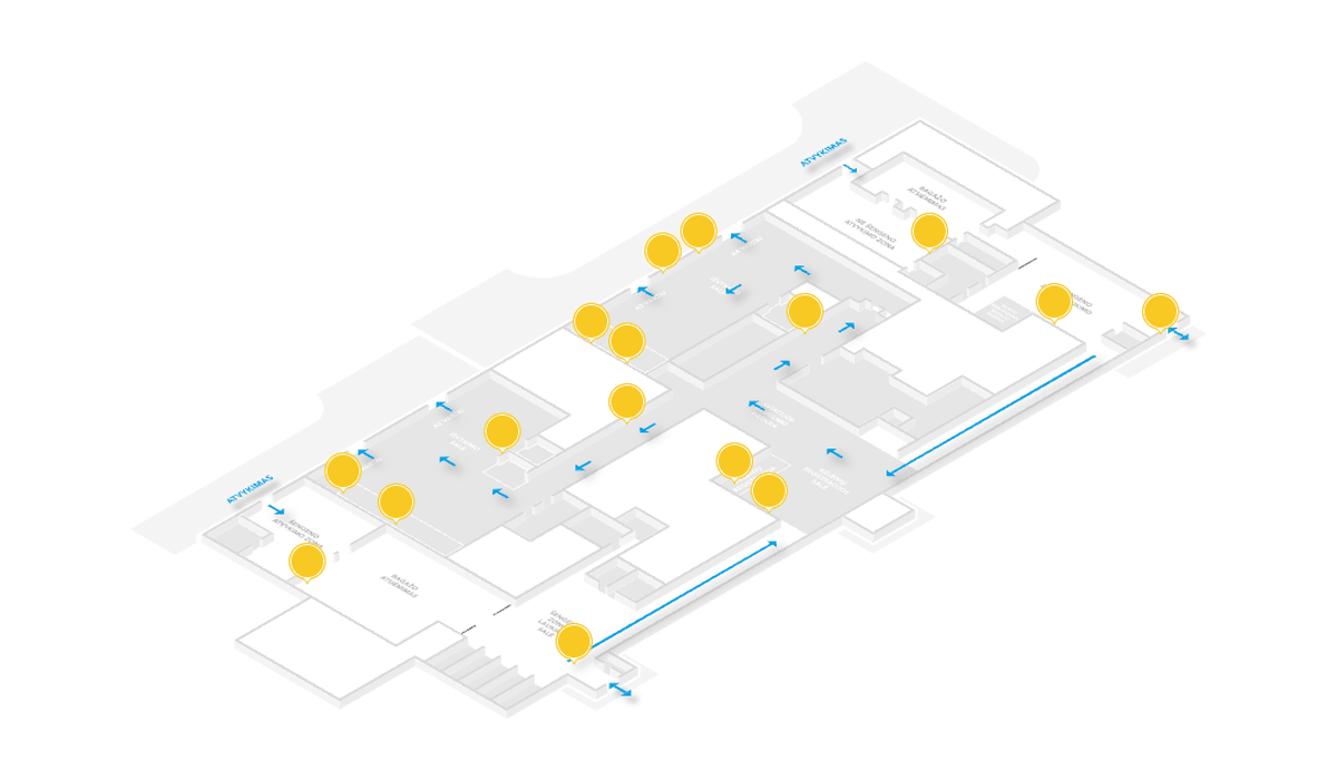 Palanga repülőtér — fényhirdető dobozok elrendezési terve