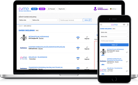 Peržiūrėti sukurtą darbo skebimų portalą - www.cvme.lt