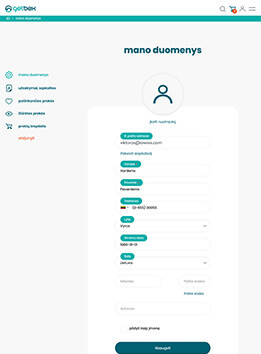 Sukurtas interneto puslapis pritaikytas planšetiniams kompiuteriams